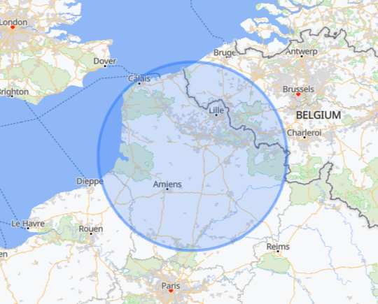 Carte région — zone d'intervention SCUD Hauts-de-France